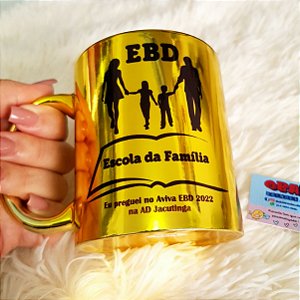Caneca  Metalizada Personalizada (Dourada)