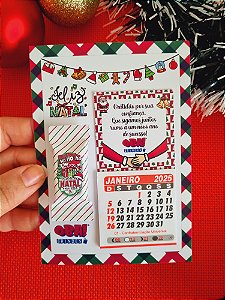 Card com Bala e Mini Calendário