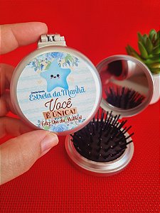 Mini Escova com Espelho Personalizado