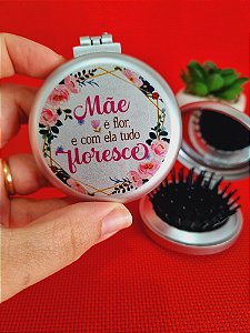 Mini Escova com Espelho Personalizado