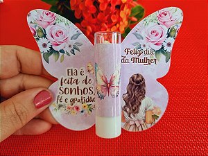 Hidratante Labial com Card Borboleta Personalizado