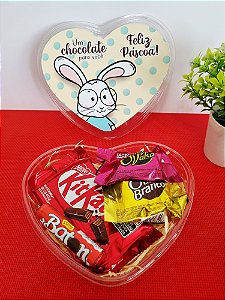 Caixa de Presente Coração Com Chocolates