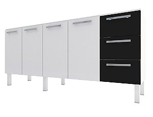 GABINETE AÇO COZIMAX VENUS 1,80MT BRANCO/PRETO