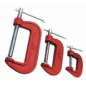 Grampo Sargento Tipo C Kit 3 Pecas 1" 2" 3" Para Marceneiro
