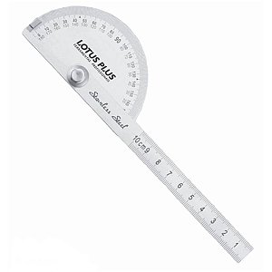Transferidor de Grau Inox 0-180º Em Aço Inox Com Regua - Lotus