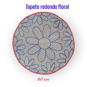 Talagarça Desenhada flores tela redonda 60 cm cm /Dani talagarça