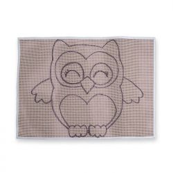 Talagarça desenhada coruja sorrindo 50/70 /Dani talagarça
