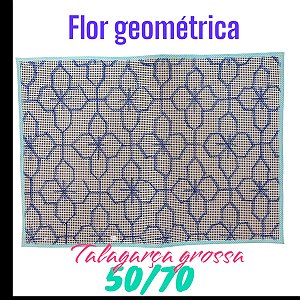 Talagarça desenhada flor geométrica 50/70