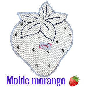 Talagarça desenhada molde morango/ Dani talagarça