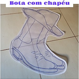 Talagarça desenhada chapéu na bota