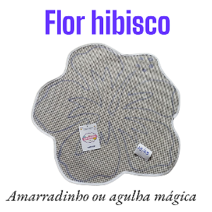 Flor hibisco talagarça desenhada 75 cm