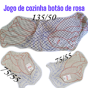 Jogo de cozinha botão de rosa