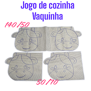 Jogo de cozinha vaquinha molde 3 peças