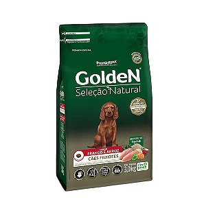 Ração Golden Seleção Natural Cães Filhotes Frango e Arroz 3 kg