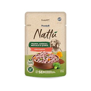 Ração Úmida Premier Nattu Frango, Abóbora, Brócolis & Quinoa Caes Filhotes 85G