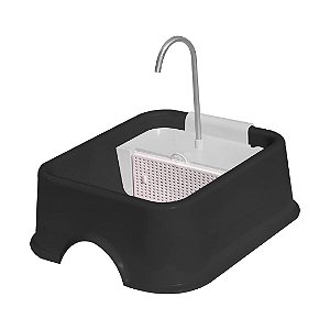 Fonte Quadrada Bivolt 1,5L Black Furacão Pet - preto
