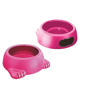 Comedouro Plástico Glamour Furacão Pet Rosa 500 ml