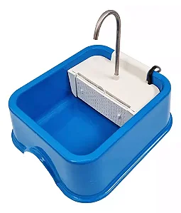 Fonte Quadrada Bivolt 1,5L Black Furacão Pet - azul
