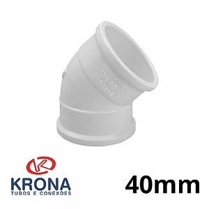 JOELHO ESGOTO 40MM DE 45° GRAUS - KRONA