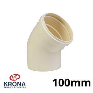 JOELHO ESGOTO 100MM DE 45° GRAUS - KRONA
