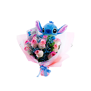 Buquê Stitch Rosas Pink