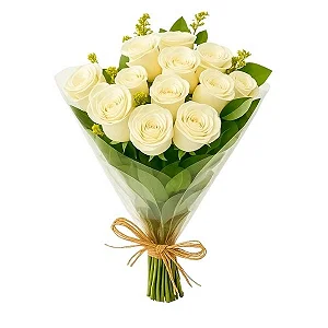 Buquê De 12 Rosas Branca