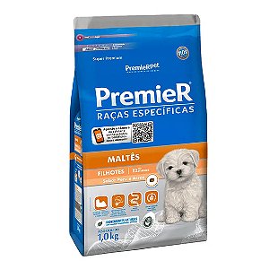 Ração Premier Raças Específicas Maltês Filhotes Peru e Arroz 1 kg