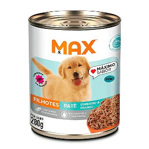 Ração Úmida Max Cães Filhotes Patê Cordeiro e Frango 280 g
