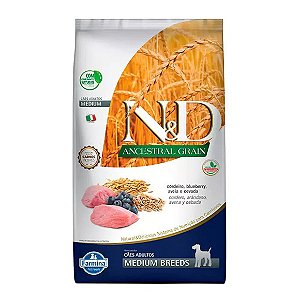 Ração N&D Ancestral Grain Cães Adultos Medium Cordeiro 10,1 kg