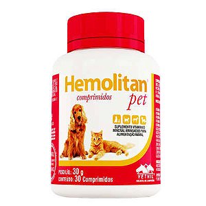Hemolitan Pet Com 30 Comprimidos