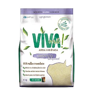 Areia Higiênica Biodegradável Limpeza Plena Viva Verde 4 kg