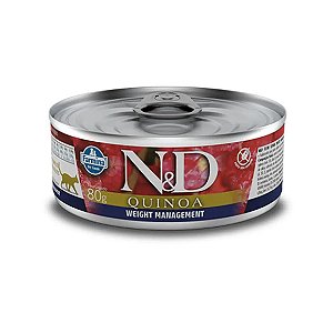 Ração Úmida N&D Quinoa Gatos Adultos Controle de Peso 80 g