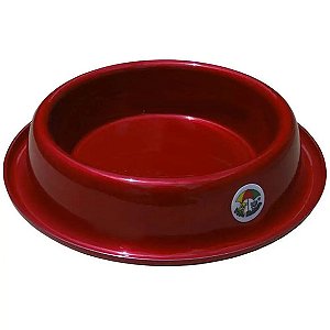 Tigela Pet Ração Água Alumínio Vida Mansa Vermelho 700 ml