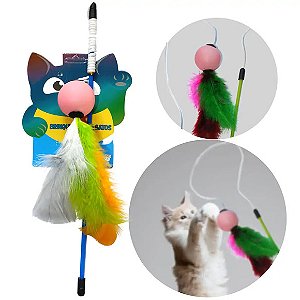 Varinha para Gatos Cat Fishing Ball Brinquedo Sortido Único