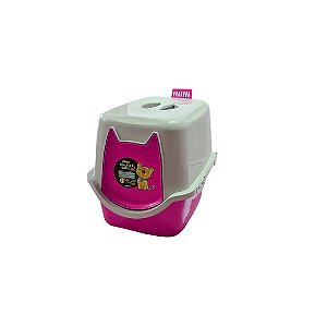 Caixa De Areia Para Gatos Fechada Banheiro Durapets Rosa Único