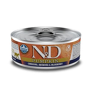 Ração Úmida N&D Pumpkin Gatos Adultos Cordeiro, Abóbora e Blueberry 80 g