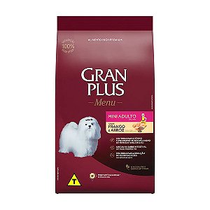 Ração GranPlus Menu Cães Adultos Mini Frango e Arroz 3 kg