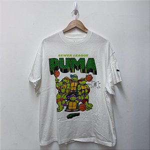 CAMISETA PUMA HOOPS X TARTARUGAS NINJAS BRANCA