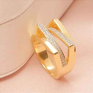 ANEL 4 FAIXAS 2 FAIXAS COM ZIRCÔNIAS E RÓDIO