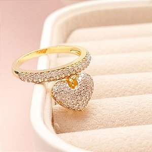 ANEL 1 FAIXA ZIRC C/PING CORAÇÃO