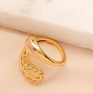 ANEL LUXO GOTA LISA E GOTA VAZADA REGULÁVEL