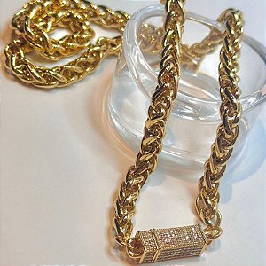 COLAR FIO PERUANO COM FECHO ÍMÂ CRAV EM ZIRCÔNIA OURO ROSÊ