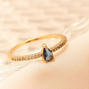 Anel - ANEL CRAVEJ C GOTA AZUL