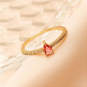 Anel - ANEL CRAVEJ C GOTA ROSA