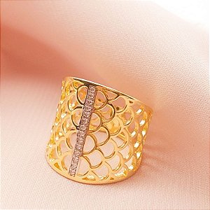 ANEL GLADIADOR COM 1 FAIXA ZIRCONIA