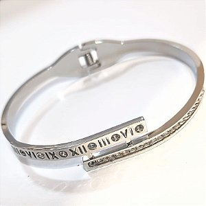 BRACELETE ARO CRUZADO E CRISTAIS NAVETE