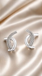 BRINCO & TEXTURA E CRAV ZIRCONIA PRATA