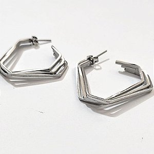 BRINCO ARGOLA TRIPLA GEOMETRIC