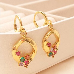 BRINCO ARGOLINHA C PING FLOR COLORS