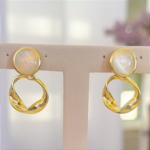BRINCO LUXO GOTA ZIRCÔNIA E BORDES CRAV EM ZIRC